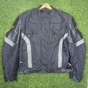 Vintage Y2K Xelement Motorcycle Jacket Workwear Biker Black XXL